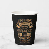 4パーソナライズされたヴィンテージ40歳の誕生日パーティー 紙コップ (裏面)