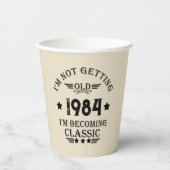 4パーソナライズされたヴィンテージ40歳の誕生日パーティー 紙コップ (正面)