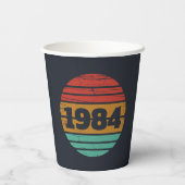 4パーソナライズされたヴィンテージ40歳の誕生日パーティー 紙コップ (裏面)