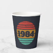 4パーソナライズされたヴィンテージ40歳の誕生日パーティー 紙コップ (正面)