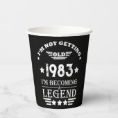 4パーソナライズされたヴィンテージ40歳の誕生日パーティー 紙コップ (裏面)