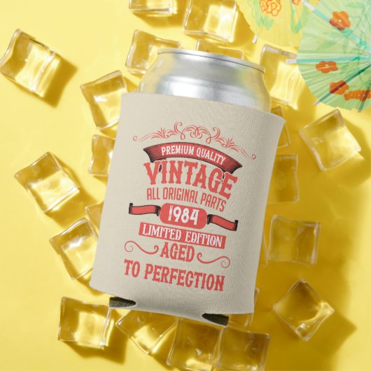 4パーソナライズされたヴィンテージ40歳の誕生日パーティー 缶クーラー (インサイチュ 夏)