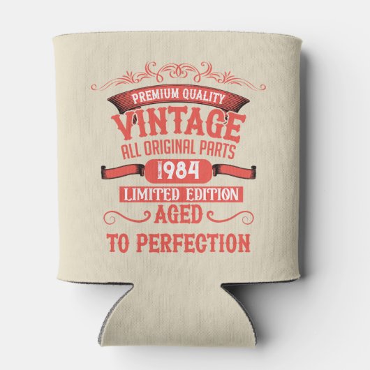 4パーソナライズされたヴィンテージ40歳の誕生日パーティー 缶クーラー (裏面)