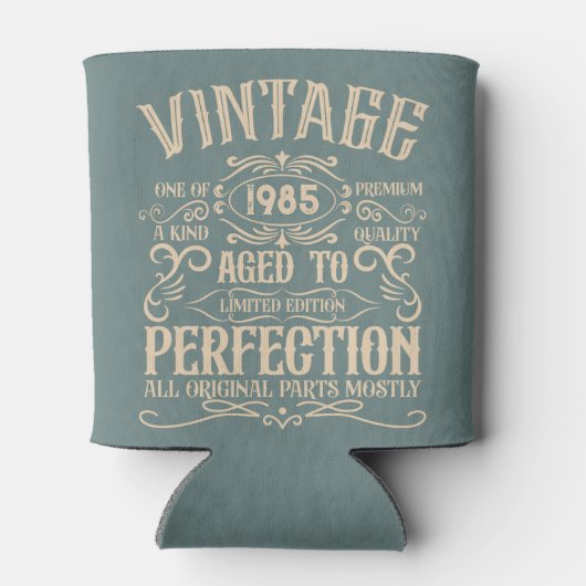 4パーソナライズされたヴィンテージ40歳の誕生日パーティー 缶クーラー (裏面)