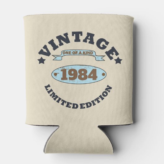 4パーソナライズされたヴィンテージ40歳の誕生日パーティー 缶クーラー (裏面)