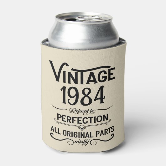 4パーソナライズされたヴィンテージ40歳の誕生日パーティー 缶クーラー (缶正面)