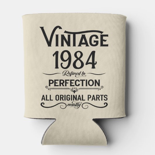 4パーソナライズされたヴィンテージ40歳の誕生日パーティー 缶クーラー (裏面)