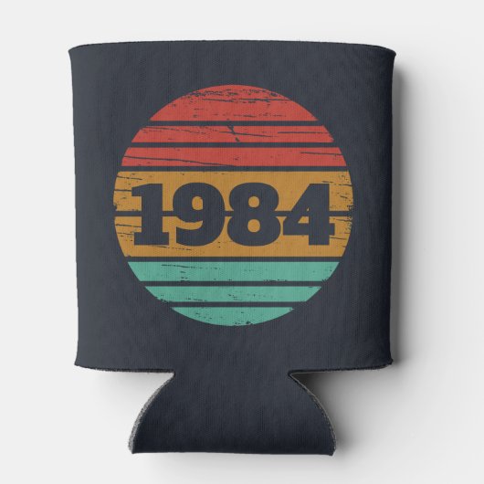 4パーソナライズされたヴィンテージ40歳の誕生日パーティー 缶クーラー (裏面)