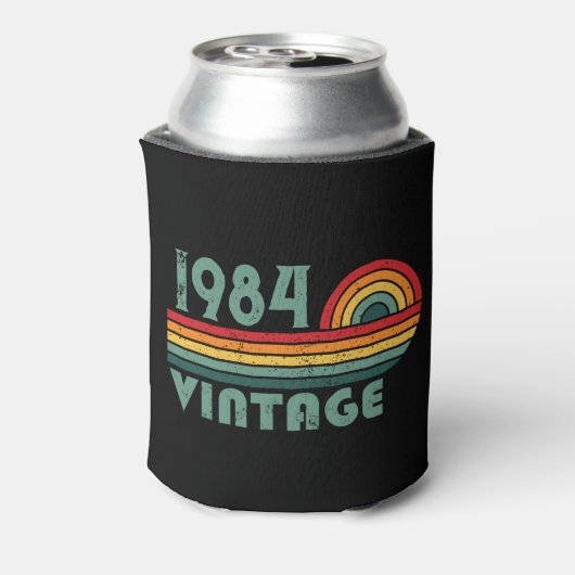 4パーソナライズされたヴィンテージ40歳の誕生日パーティー 缶クーラー (缶裏面)