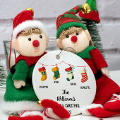 4パーソナライズされた人の名前をカスタムすると家族のクリスマス セラミックオーナメント