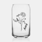 4パーソナライズされた月誕生デイジー ガラス缶 (正面)