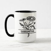 4パーソナライズされた月誕生花母の名前 マグカップ (左)