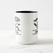 4パーソナライズされた月誕生花母の名前 マグカップ (中央)