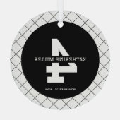 4パーソナライズされた歳のバースデモダンィアとエレガント ガラスオーナメント (裏面)