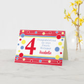 4パーソナライズされた番目の誕生日! カード (黄色い花)