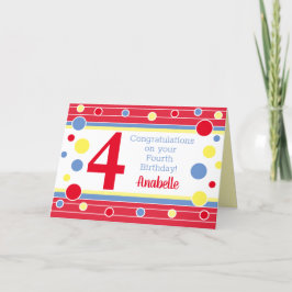 4パーソナライズされた番目の誕生日! カード