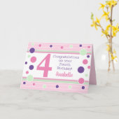 4パーソナライズされた番目の誕生日! カード (黄色い花)