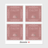 4ピースのヴィンテージカスタムロビオス紅茶 シール (シート)