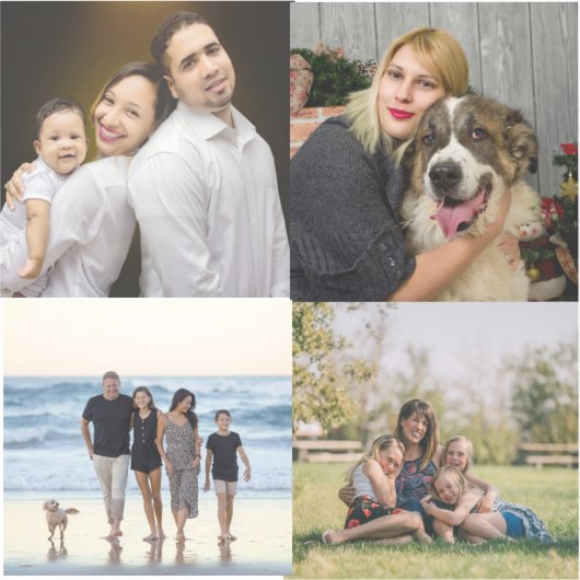 4ファミリーフォトコラージュカスタム シール (正面)