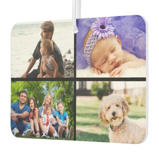 4フォトお気に入りのコラージュエレガントスクリプト名 カーエアーフレッシュナー (左)