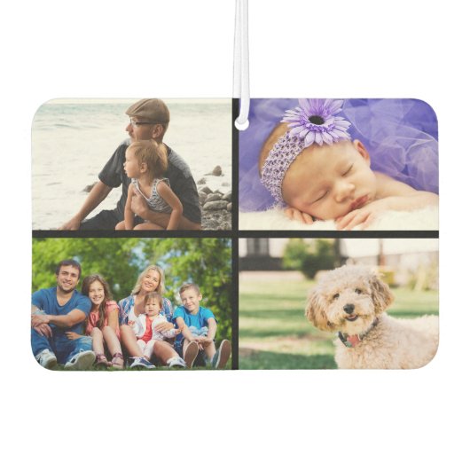 4フォトお気に入りのコラージュエレガントスクリプト名 カーエアーフレッシュナー (正面)