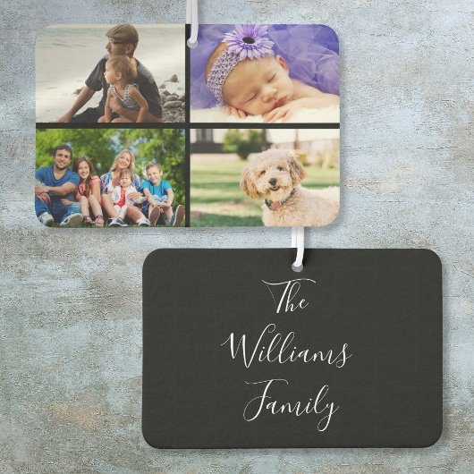 4フォトお気に入りのコラージュエレガントスクリプト名 カーエアーフレッシュナー