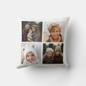 4フォトインスタグラムのコラージュと白い背景 クッション (裏面)