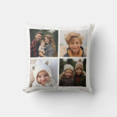 4フォトインスタグラムのコラージュと白い背景 クッション (正面)