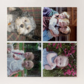 4フォトインスタグラムのコラージュと白い背景 ジグソーパズル (横)