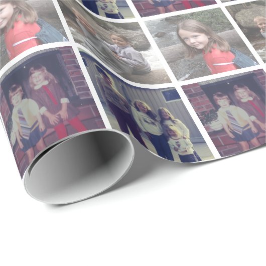 4フォトインスタグラムコラージュと白縁ど ラッピングペーパー (ロールコーナー)