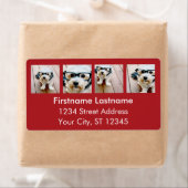 4フォトインスタグラムコラージュ – ホリデイレッド ラベル (インサイチュ)