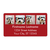 4フォトインスタグラムコラージュ – ホリデイレッド ラベル (正面)