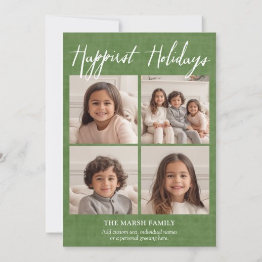 4フォトインスタグラムコラージュ – 最高の休日 シーズンカード (正面)