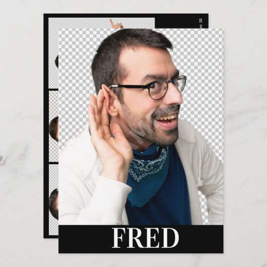 4フォトオスのアクターのヘッドショットコンプカードテンプレート 招待状 (正面/裏面)