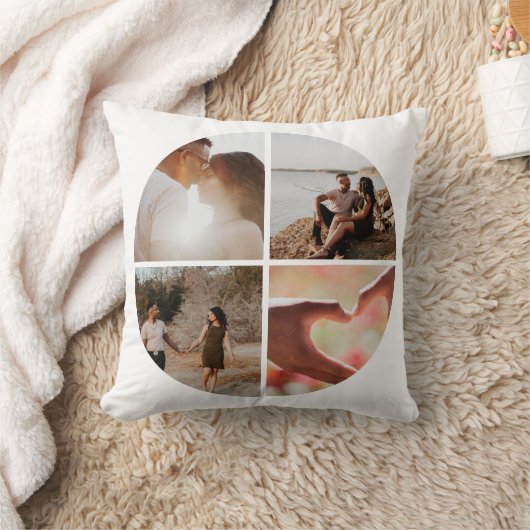 4フォトカスタムコラージュパーソナライズされた クッション (ブランケット)