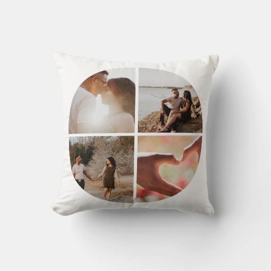 4フォトカスタムコラージュパーソナライズされた クッション (正面)