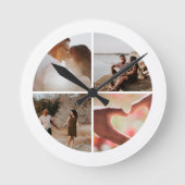 4フォトカスタムコラージュパーソナライズされた ラウンド壁時計 (正面)