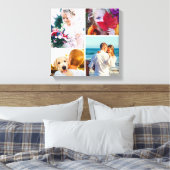 4フォトキャンバス丸い白テンプレート キャンバスプリント (インサイチュ (寝室))