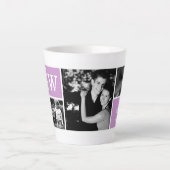 4フォトギャラリーとパープルモノグラム カフェラテマグ (正面)
