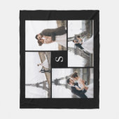 4フォトギャラリーとモノグラム フリースブランケット (正面)