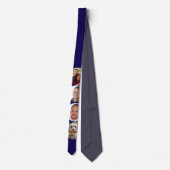 4フォトギャラリーカスタムエレガント家族フォトブルー ネクタイ (裏面)