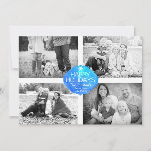 4フォトクリスマスカード – 祝日 シーズンカード (正面)