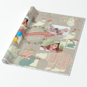 4フォトクリスマスフォレストバニーキツネディアベア ラッピングペーパー (アンロールド)