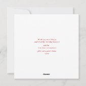 4フォトクレストモノグラムのスクエアクリスマス シーズンカード (裏面)