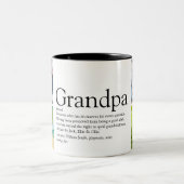 4フォトグランドパ、グランドパ、パパ定義 ツートーンマグカップ (中央)