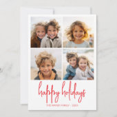 4フォトグリーンと赤のドット – クリスマスハッピー シーズンカード (正面)