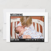 4フォトコラモダンージュ歓迎兄弟姉妹誕生 案内状 (正面)