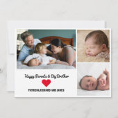 4フォトコラモダンージュ歓迎兄弟姉妹誕生 案内状 (裏面)