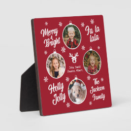 4フォトコラージクリスマスボーブルレッドプラーク フォトプラーク