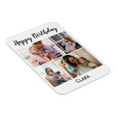 4フォトコラージスクリプトパーソナライズされた誕生日 マグネット (右側)